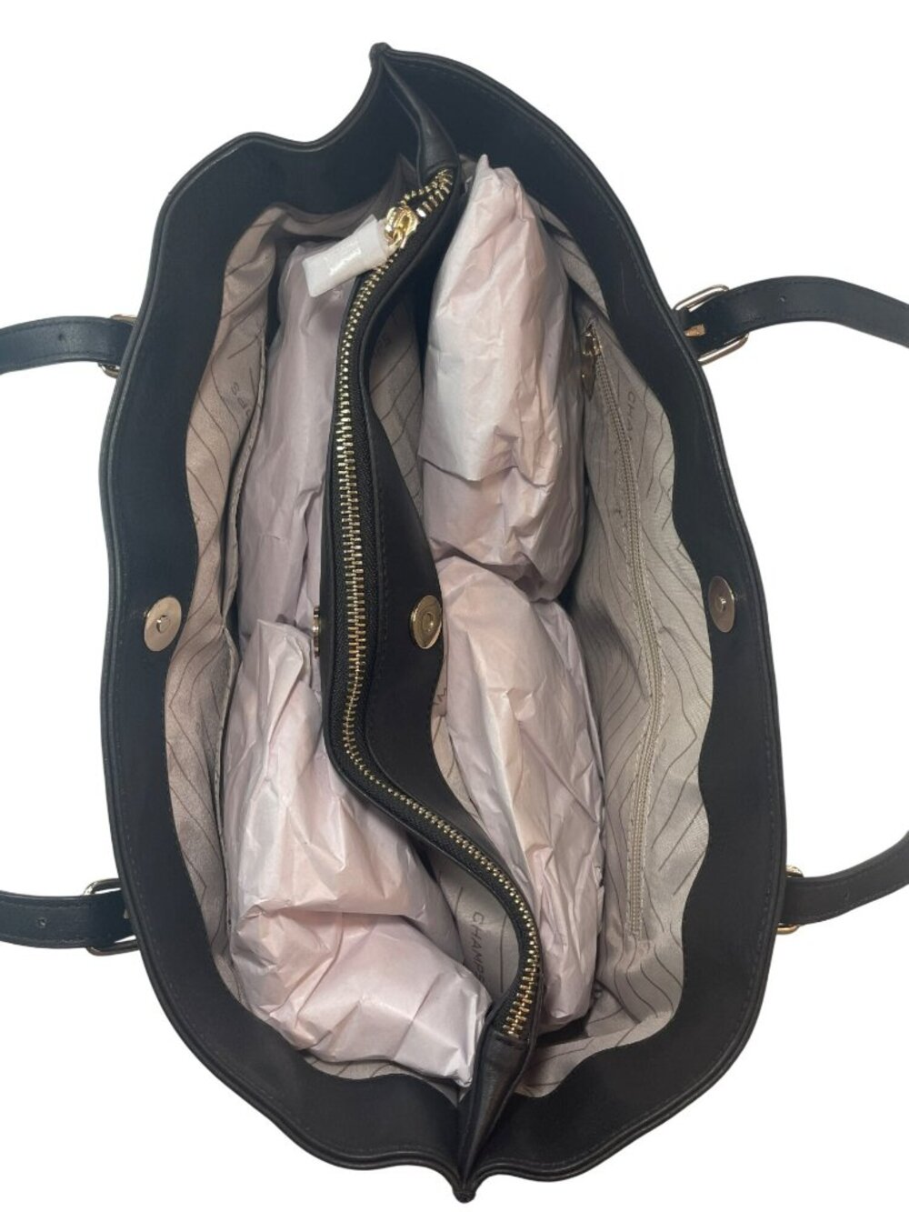 Champs Leather Black Tote Bag RFID Protection LCB-507 NWT - Picture 7 of 12
